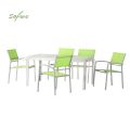 Ensemble de salle à manger d'extérieur 6 pièces en aluminium vert - 11D01D