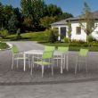 Ensemble de salle à manger d'extérieur 6 pièces en aluminium vert - 11D01D