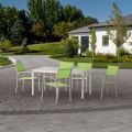 Ensemble de salle à manger d'extérieur 6 pièces en aluminium vert - 11D01D