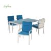 Ensemble de salle à manger d'extérieur 6 pièces en aluminium bleu - 11D01E