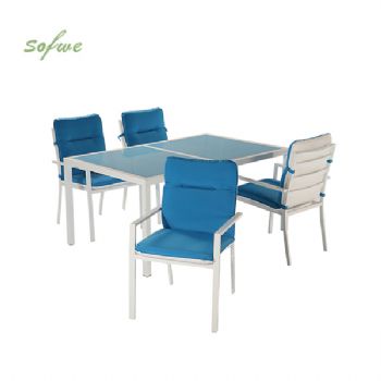 Ensemble de salle à manger d'extérieur 6 pièces en aluminium...