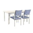 Ensemble de salle à manger d'extérieur 6 pièces en aluminium bleu - 11D01E