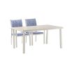 Ensemble de salle à manger d'extérieur 6 pièces en aluminium bleu - 11D01E