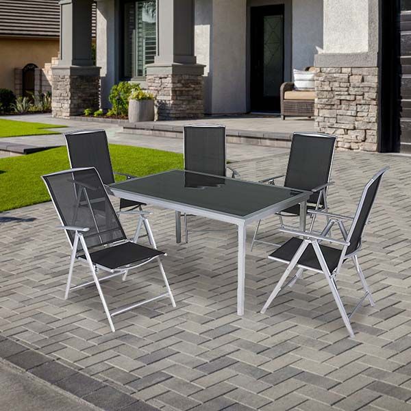 Table et chaises de jardin en aluminium toutes saisons - 11D01F