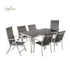 Ensemble de table à manger d'extérieur pour 6 personnes avec plateau en verre - 11D01G