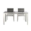 Ensemble de table à manger d'extérieur pour 6 personnes avec plateau en verre - 11D01G