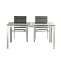 Ensemble de table à manger d'extérieur pour 6 personnes avec plateau en verre - 11D01G
