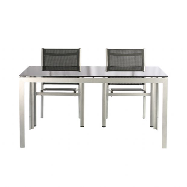 Ensemble de table à manger d'extérieur pour 6 personnes avec plateau en verre - 11D01G