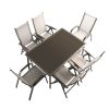 Ensemble table et chaises de jardin en textilène 7 pièces - 11D01H