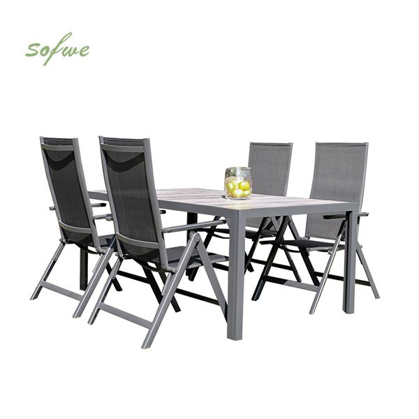 Ensemble de 5 meubles de salle à manger de jardin en aluminium - 11D01L