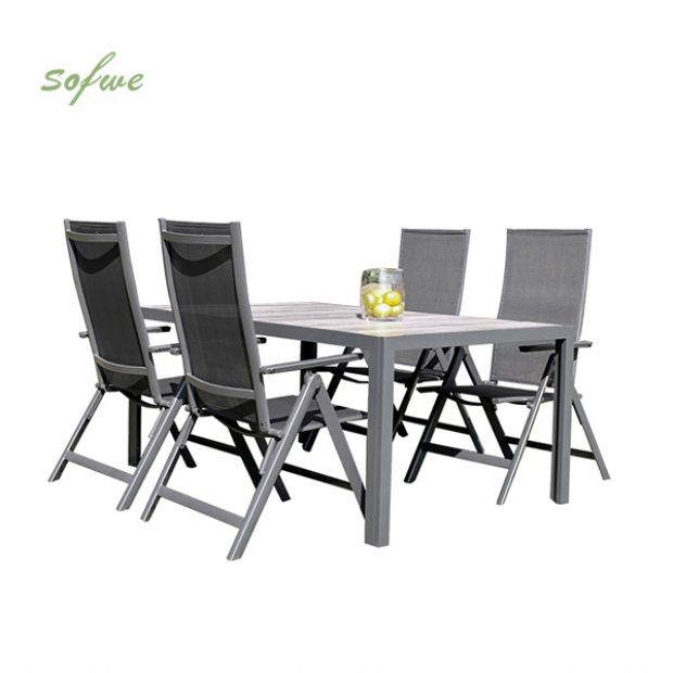 Ensemble de 5 meubles de salle à manger de jardin en aluminium - 11D01L