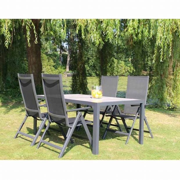 Ensemble de 5 meubles de salle à manger de jardin en aluminium - 11D01L
