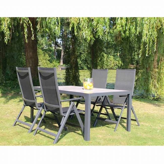 Ensemble de 5 meubles de salle à manger de jardin en aluminium - 11D01L