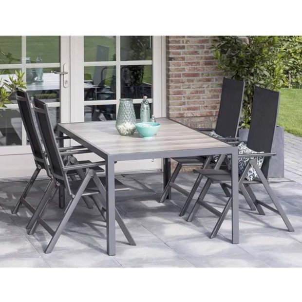 Ensemble de 5 meubles de salle à manger de jardin en aluminium - 11D01L