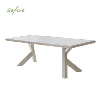 Table à manger rectangulaire d'extérieur en alliage...