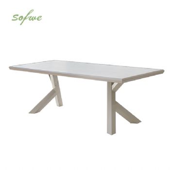 Table à manger rectangulaire d'extérieur en alliage...