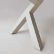 Table à manger rectangulaire d'extérieur en alliage d'aluminium pour 6 personnes, avec plateau en PS imitation bois - 11D26A