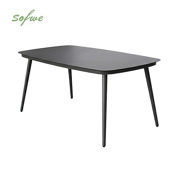 Table de jardin d'extérieur avec plateau en verre imprimé de 5 mm - 11D26E