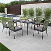 Table de jardin d'extérieur avec plateau en verre imprimé de 5 mm - 11D26E