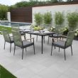 Table de jardin d'extérieur avec plateau en verre imprimé de 5 mm - 11D26E