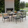 Table de jardin d'extérieur avec plateau en verre imprimé de 5 mm - 11D26E