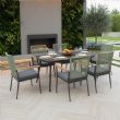 Table de jardin d'extérieur avec plateau en verre imprimé de 5 mm - 11D26E
