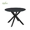 Table de salle à manger d'extérieur ronde avec plateau en verre dépoli imprimé de 5 mm - 11D26F