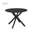 Table de salle à manger d'extérieur ronde avec plateau en verre dépoli imprimé de 5 mm - 11D26F