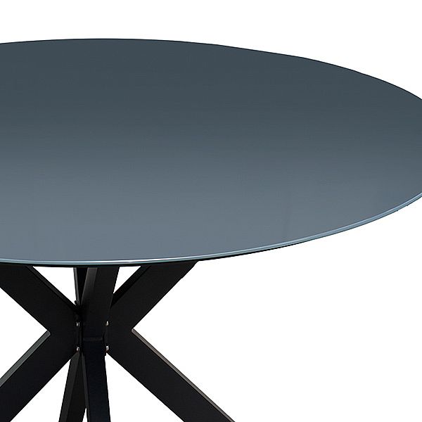 Table de salle à manger d'extérieur ronde avec plateau en verre dépoli imprimé de 5 mm - 11D26F