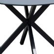 Table de salle à manger d'extérieur ronde avec plateau en verre dépoli imprimé de 5 mm - 11D26F