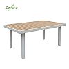 Table de jardin rectangulaire d'extérieur avec plateau en WPC à transfert thermique - 11D26G