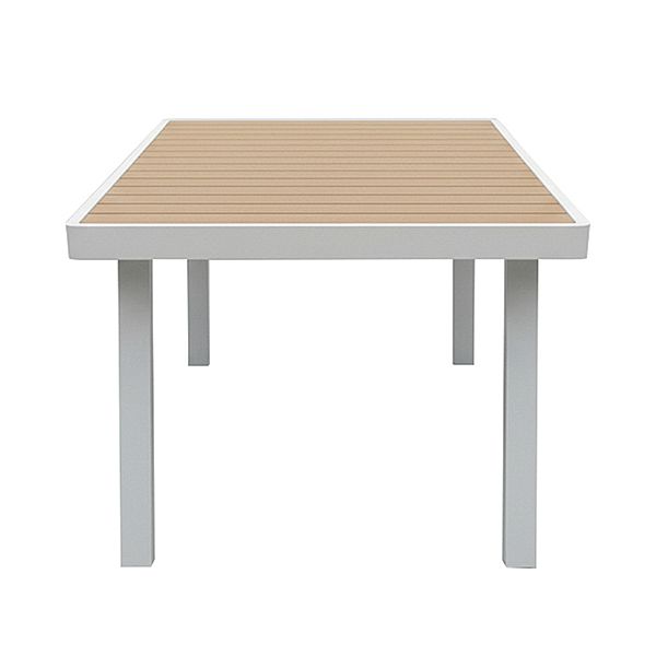 Table de jardin rectangulaire d'extérieur avec plateau en WPC à transfert thermique - 11D26G