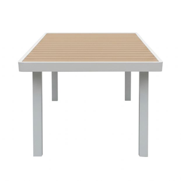 Table de jardin rectangulaire d'extérieur avec plateau en WPC à transfert thermique - 11D26G