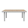 Table de jardin rectangulaire d'extérieur avec plateau en WPC à transfert thermique - 11D26G