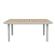 Table de jardin rectangulaire d'extérieur avec plateau en WPC à transfert thermique - 11D26G