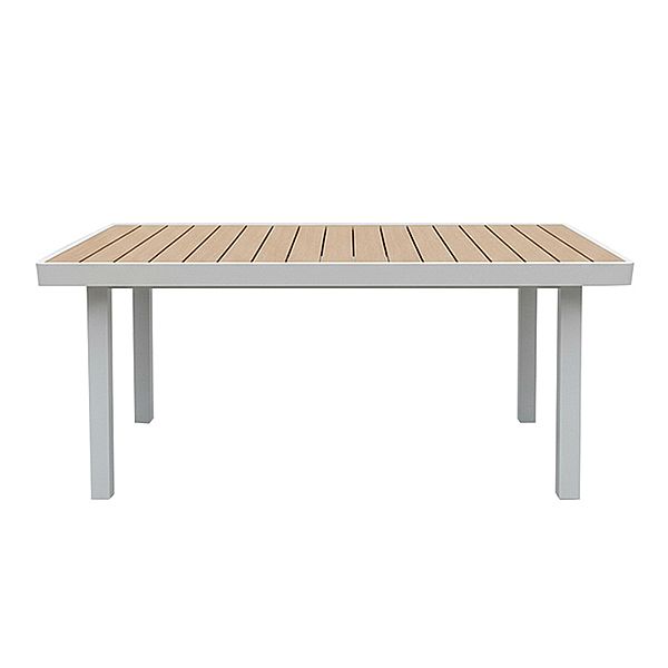 Table de jardin rectangulaire d'extérieur avec plateau en WPC à transfert thermique - 11D26G