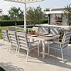 Table de jardin rectangulaire d'extérieur avec plateau en WPC à transfert thermique - 11D26G