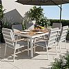 Table de jardin rectangulaire d'extérieur avec plateau en WPC à transfert thermique - 11D26G
