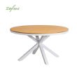 Table à manger d'extérieur ronde avec plateau en composite bois-plastique, idéale pour les terrasses et les jardins - 11D26H
