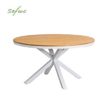 Table à manger d'extérieur ronde avec plateau en composite...