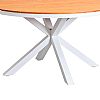 Table à manger d'extérieur ronde avec plateau en composite bois-plastique, idéale pour les terrasses et les jardins - 11D26H