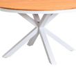Table à manger d'extérieur ronde avec plateau en composite bois-plastique, idéale pour les terrasses et les jardins - 11D26H