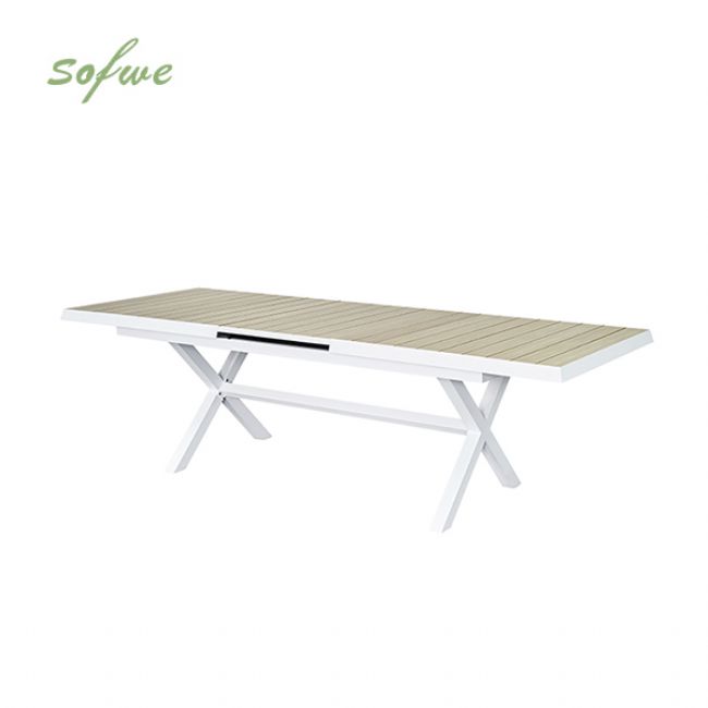 Table de salle à manger extensible en aluminium pour jardin et terrasse - 11D04Z