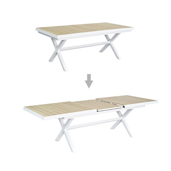 Table de salle à manger extensible en aluminium pour jardin et terrasse - 11D04Z