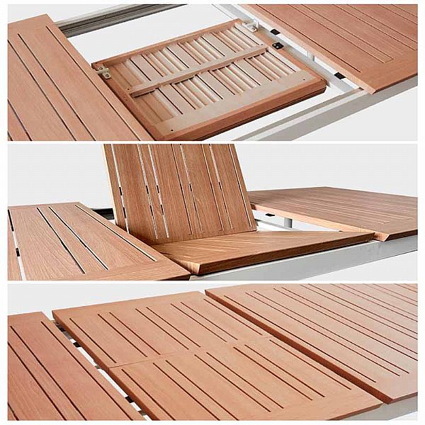 Table à rallonge d'extérieur en aluminium avec plateau papillon - 11D15K
