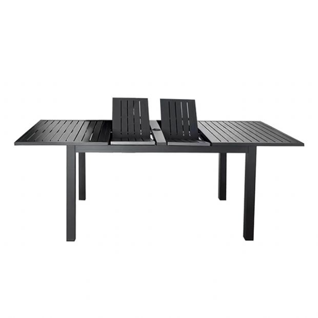 Table de jardin extensible à plateau papillon en aluminium avec trou pour parasol - 11D26B