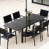 Table de jardin extensible à plateau papillon en aluminium avec trou pour parasol - 11D26B