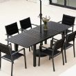 Table de jardin extensible à plateau papillon en aluminium avec trou pour parasol - 11D26B