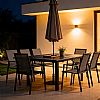 Table de jardin extensible à plateau papillon en aluminium avec trou pour parasol - 11D26B