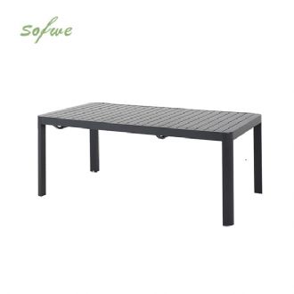 Table de jardin rectangulaire en aluminium extensible à...
